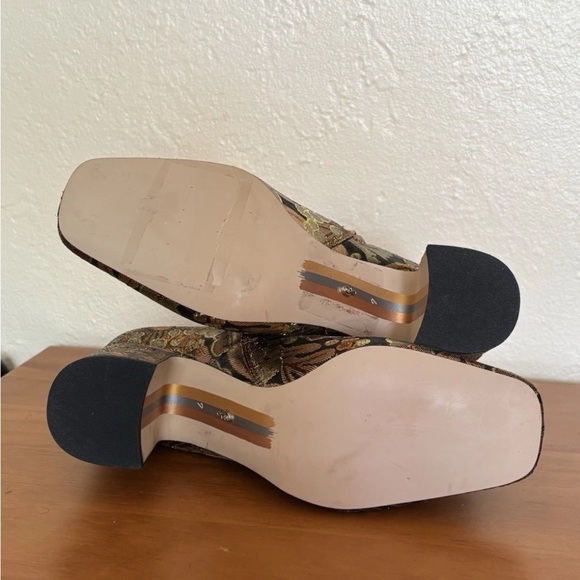 Sam Edelman Metallic Floral Brocade Ankle Boots in Gold and Bronze - Picture 6 of 6